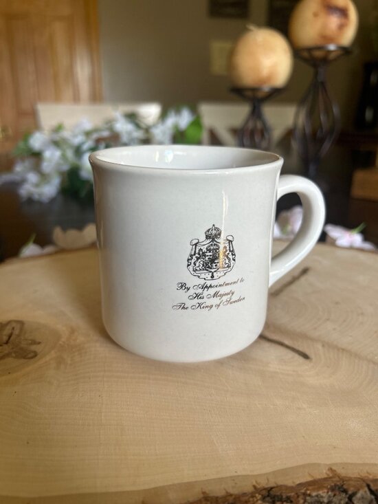 Gevalia Other - Gevalia Kaffe White Ceramic Mug By Appointment To The King Of Sweden